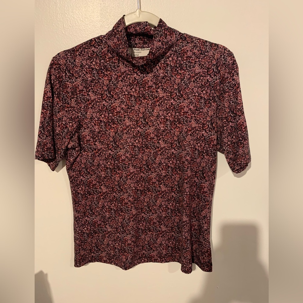 Frank & Oak Floral Print Women's mock neck Top